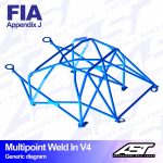 Arco de Seguridad PEUGEOT 208 (1gen) 3-doors Hatchback MULTIPOINT WELD IN V4
