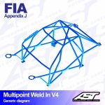 Arco de Seguridad PEUGEOT 208 (1gen) 3-doors Hatchback MULTIPOINT WELD IN V4