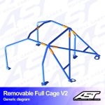 Arco de Seguridad VW Golf (Mk4) 5-door Hatchback FWD REMOVABLE FULL CAGE V2