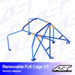 Arco de Seguridad CITROËN Saxo (Phase 1/2) 5-door Hatchback REMOVABLE FULL CAGE V3