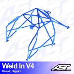 Arco de Seguridad VW Jetta (MK1) 4-door Sedan WELD IN V4