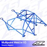 Arco de Seguridad VOLKSWAGEN Jetta (Mk2) 2-door Coupe MULTIPOINT WELD IN V3