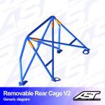 Arco Trasero VW Jetta (Mk1) 2-door Coupe REMOVABLE REAR CAGE V2