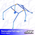 Arco de Seguridad VW Jetta (Mk1) 2-door Coupe REMOVABLE FULL CAGE V1