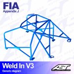 Arco de Seguridad VW Jetta (Mk1) 2-door Coupe WELD IN V3