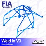 Arco de Seguridad VW Jetta (Mk1) 2-door Coupe WELD IN V3