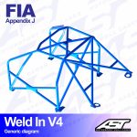 Arco de Seguridad VW Jetta (Mk1) 2-door Coupe WELD IN V4