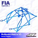 Arco de Seguridad VW Golf (Mk2) 5-door Hatchback MULTIPOINT WELD IN V3