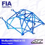 Arco de Seguridad VW Jetta (Mk1) 2-door Coupe MULTIPOINT WELD IN V5