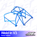 Arco de Seguridad CITROËN AX (Phase 1/2) 5-door Hatchback WELD IN V3