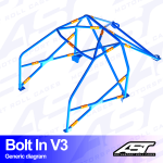 Arco de Seguridad BMW (E46) 3-Series 5-door Touring RWD BOLT IN V3