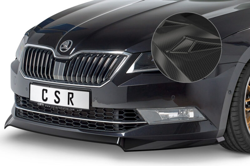 Lip delantero CSR Automotive para Skoda Superb III (Typ 3V) CSL401 Carbon Look 1