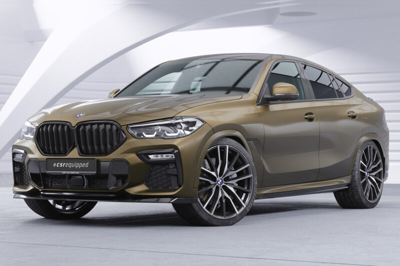 Lip delantero CSR Automotive para BMW X6 (G06) Paquete M / M50i CSL589 Negro Mate 4