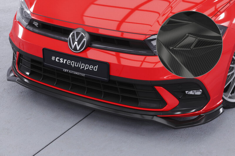 Lip delantero CSR Automotive para VW Polo 6 2G (Tipo AW) GTI / Rine CSL622 Carbon Look 1