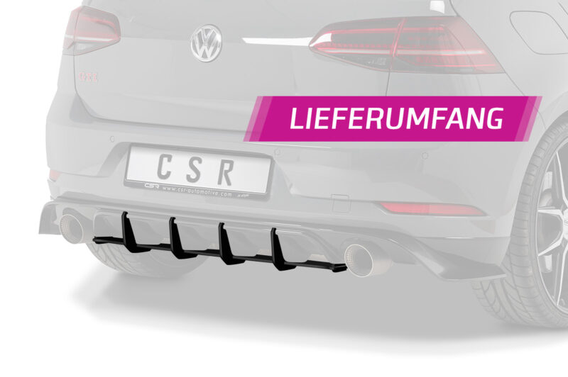 Difusor trasero CSR Automotive para VW Golf 7 (Tipo AU) GTI TCR HA311-L Sin logotipo CSR 5