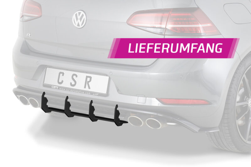 Difusor trasero CSR Automotive para VW Golf 7 (Tipo AU) R HA313-L Sin logotipo CSR 5