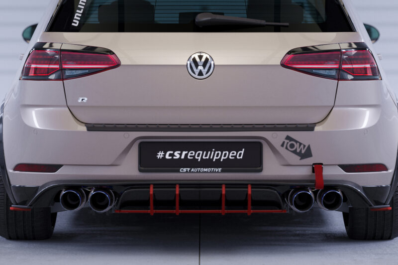 Difusor trasero CSR Automotive para VW Golf 7 (Tipo AU) R HA411 Sin logotipo CSR 3