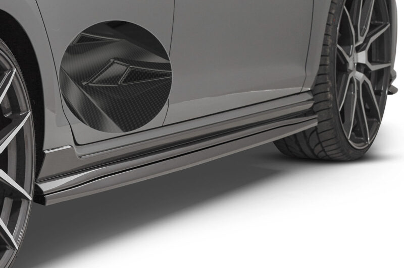 Faldones laterales para VW Golf 7 GTI TCR SS457-C Carbon look 1