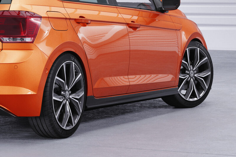 Faldones laterales para VW Polo VI 2G tipo AW SS462-S Negro mate 5