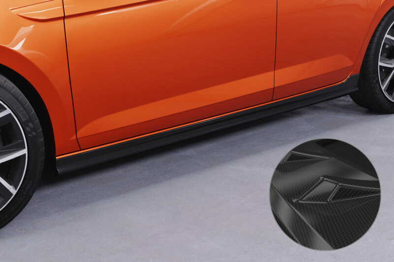 Faldones laterales para VW Polo VI 2G tipo AW SS462-C Carbon look 1