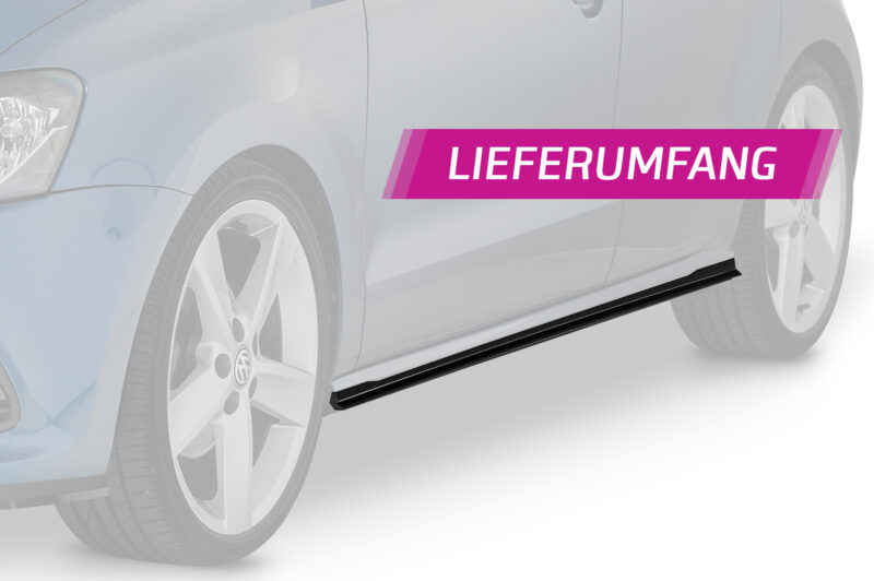 Faldones laterales para VW Polo V Tipo 6R / 6C SS466-S Negro mate 5