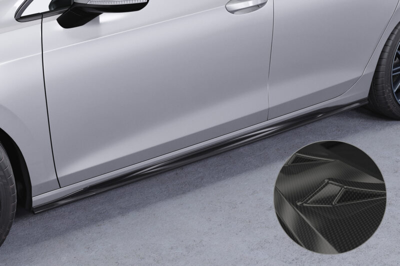 Faldones laterales para VW Golf 8 (tipo CD) SS467-C Carbon look 1