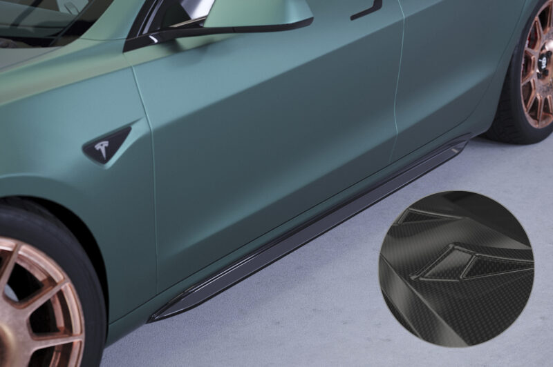 Faldones laterales para Tesla Model 3 SS494-C Carbon look 1