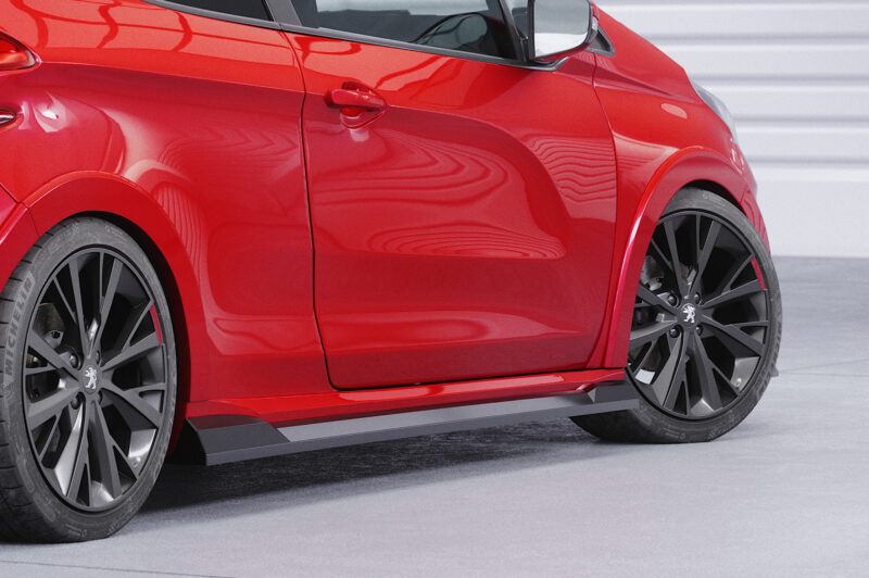 Faldones laterales para Peugeot 208 (1.a Gen) GTi SS544-S Negro mate 5