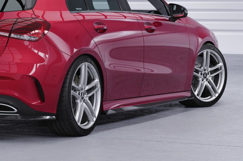 Faldones laterales para Mercedes-Benz Clase A (W177) AMG/AMG-Line SS547-S Negro mate 5