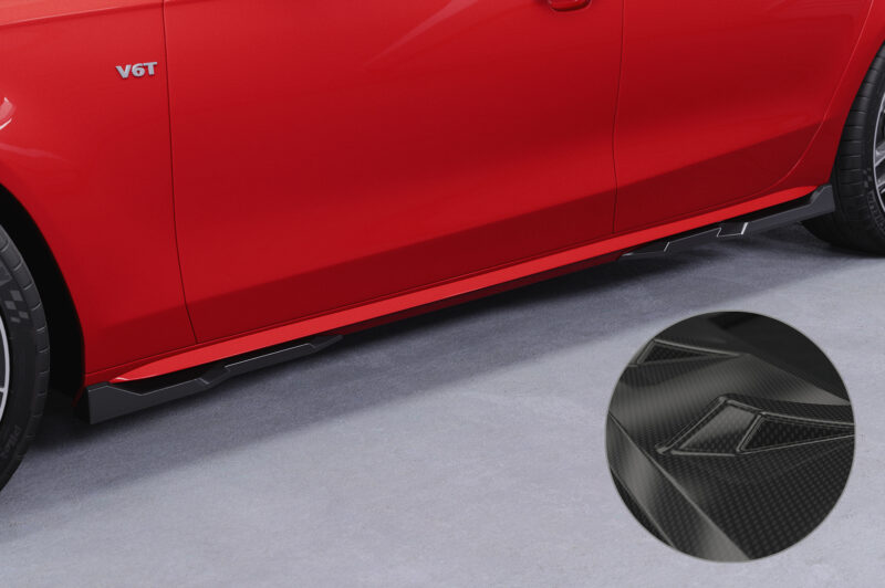 Faldones laterales para Audi A4 / S4 B8 (Tipo 8K) SS571-C Carbon look 1