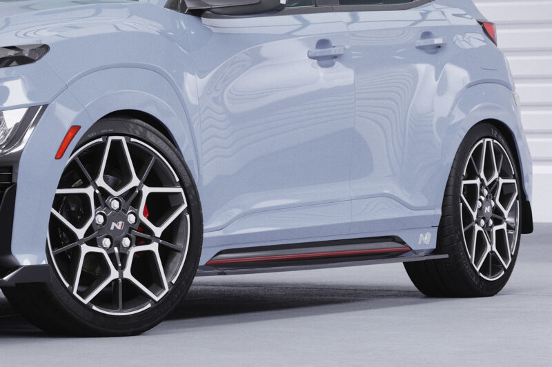 Faldones laterales para Hyundai Kona (1.a generación) N/N-Line SS577-S Negro mate 3