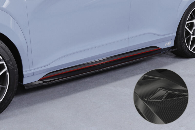 Faldones laterales para Hyundai Kona (1.a generación) N/N-Line SS577-C Carbon look 1