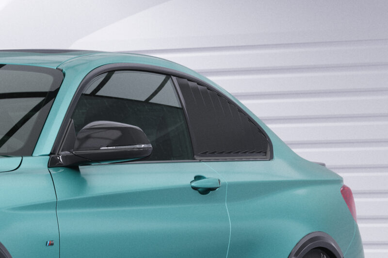 Cubiertas de lunas laterales para BMW Serie 2 F22/F87 Coupé SSB003-S Negro mate 3