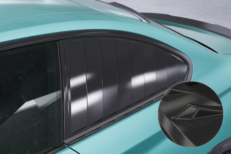 Cubiertas de lunas laterales para BMW Serie 2 F22/F87 Coupé SSB003-C Carbon look 1