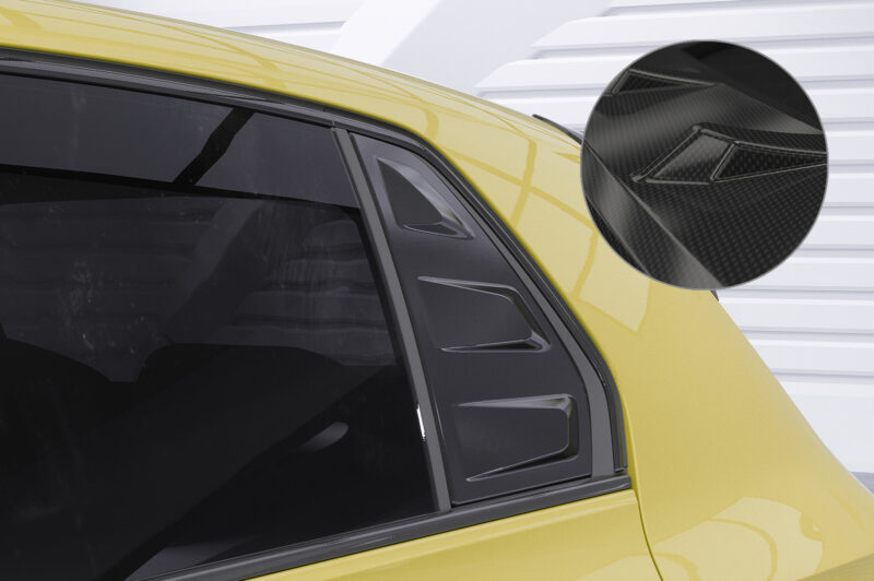 Cubiertas de ventanillas laterales para VW Golf 8 hatchback SSB018-C Carbon look 1
