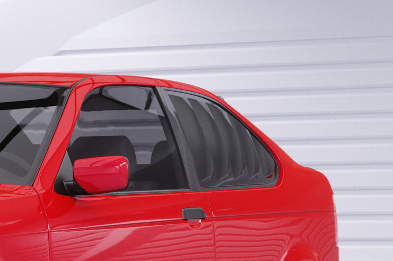 Cubre lunas laterales para BMW Serie 3 E36 Compact SSB020-S Negro mate 3