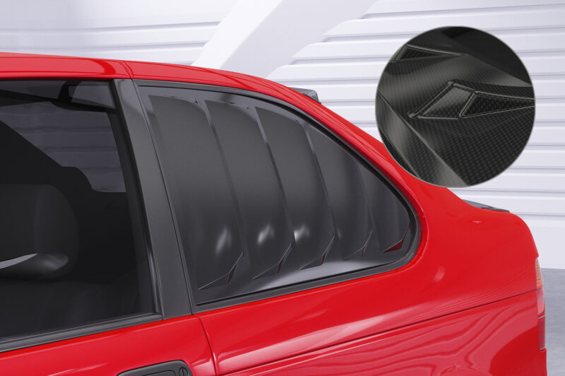 Cubre lunas laterales para BMW Serie 3 E36 Compact SSB020-C Carbon look 1