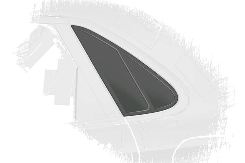 Cubiertas de ventanillas laterales para Hyundai I30 (PD) hatchback SSB024-S Negro mate 3