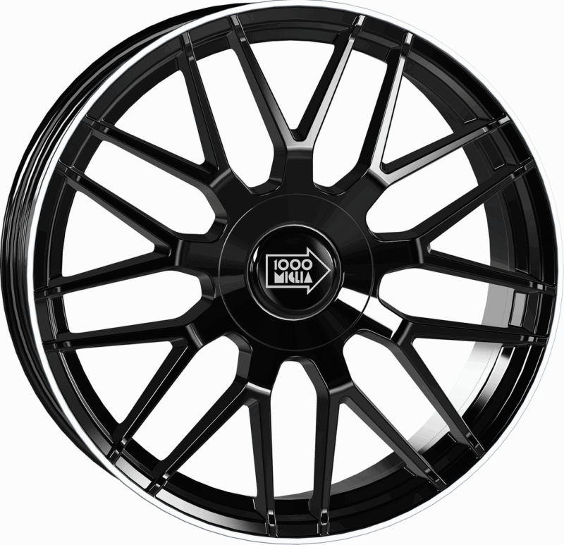 Fotografía de llanta MILLE MIGLIA MM007 GLOSS BLACK POLISHED LIP